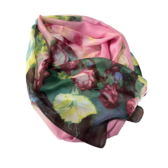 Women's 18X58" Pastel Colorful Spring Bloomcore Scarf Floral Easter BOHO Cottage - Picture 6 of 6